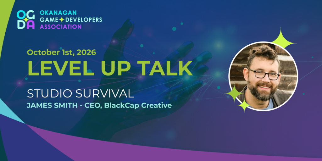 Level Up Talk banner: Studio Survival, James Smith, CEO of BlackCap Creative, October 1st, 2026